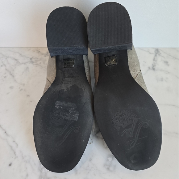 Free People, New Terrah Gray Taupe Leather Cut-out Chunky Heel Boot Size 38 8 - Picture 10 of 12